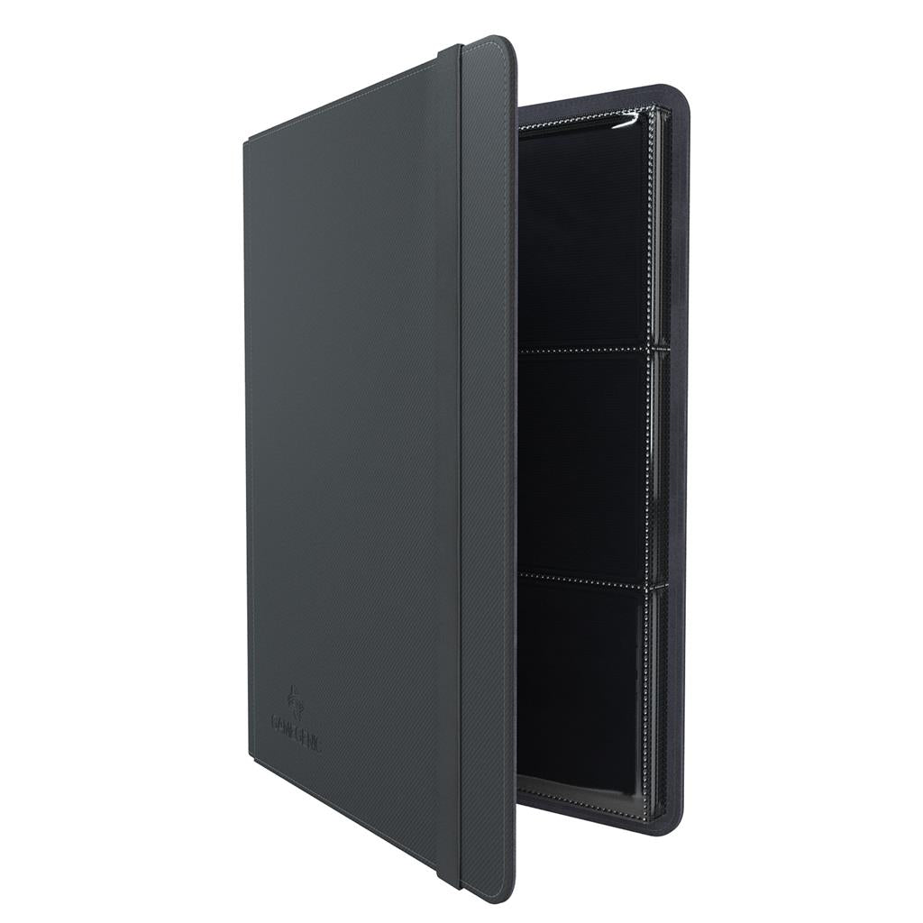 Gamegenic Prime Album 18-Pocket Binder in black, featuring a sleek design and organized storage for trading cards.