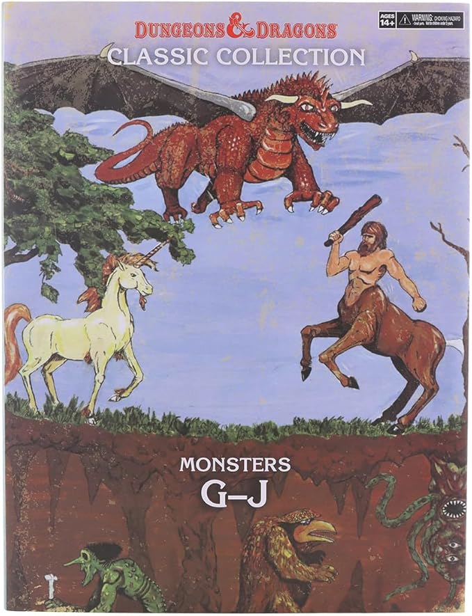 Dungeons & Dragons Classic Collection Monsters G-J cover featuring various mythical creatures like a dragon, unicorn, and centaur.