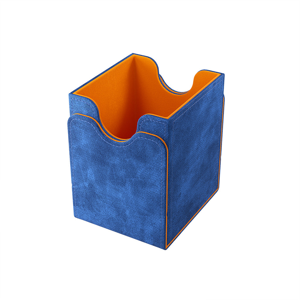 Gamegenic Deck Box Squire 100+ XL in blue and orange, designed for card storage and protection.