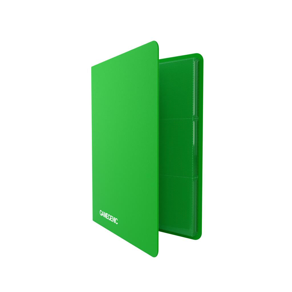 Gamegenic Casual 18-Pocket Album in green, designed for organizing trading cards with a sleek, durable cover.