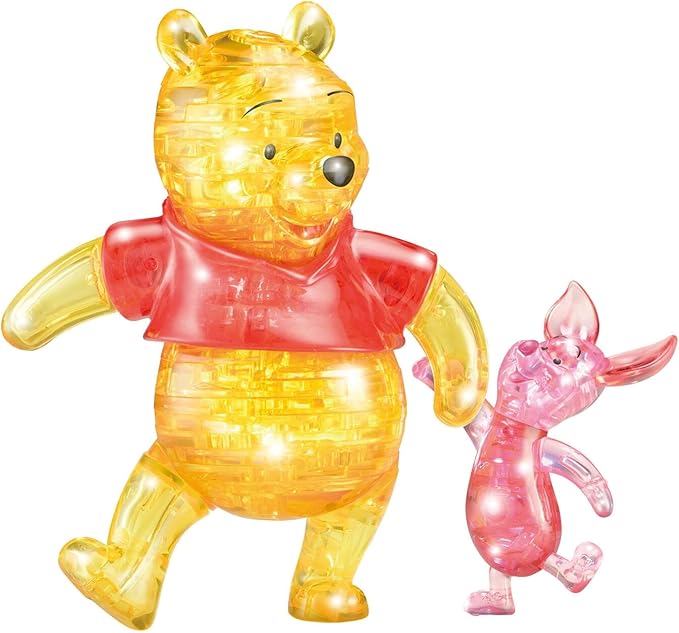 3D crystal puzzle featuring Winnie the Pooh and Piglet, showcasing vibrant colors and intricate design details.