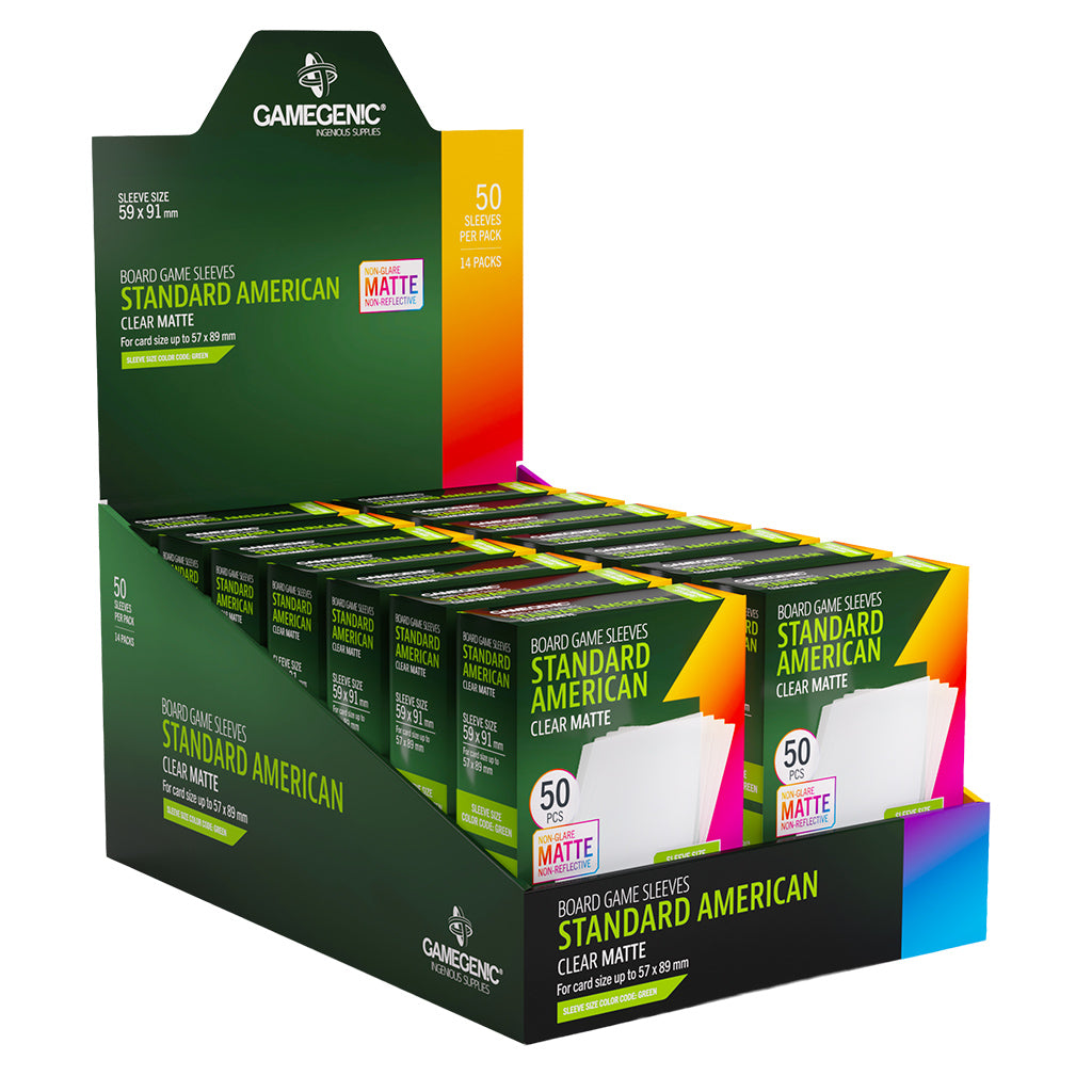 Board Game Sleeves: Standard American - Clear Matte