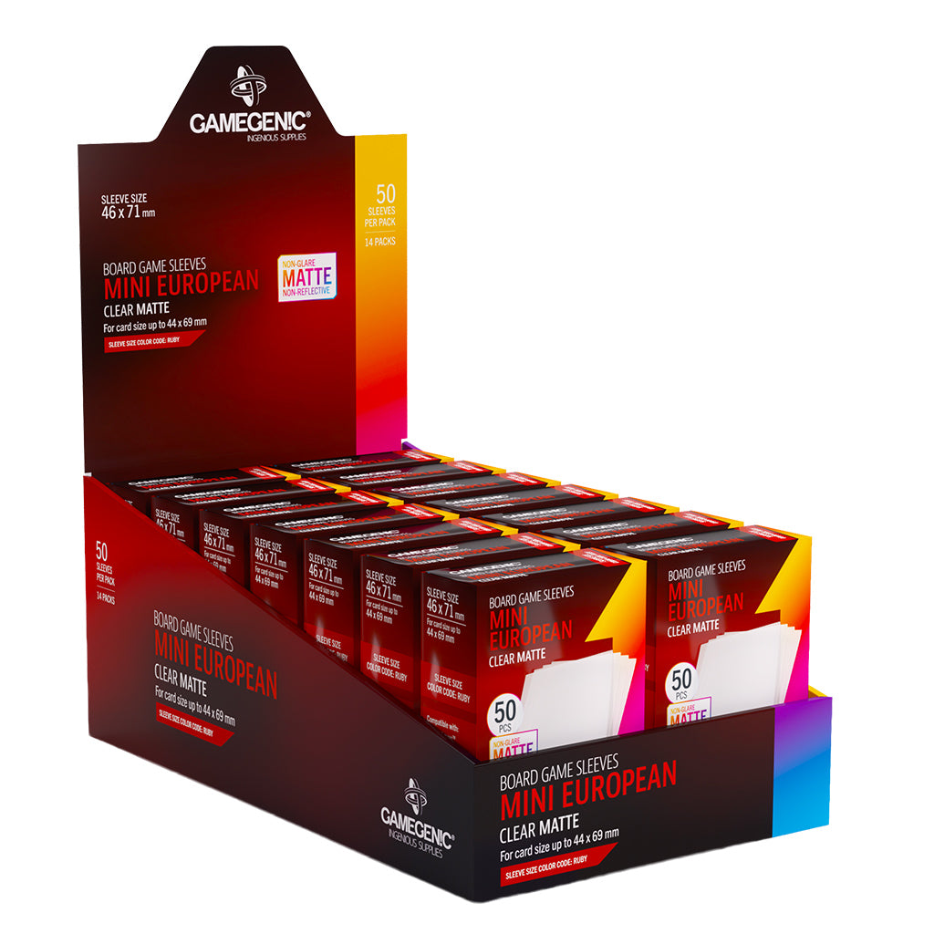 Board Game Sleeves: Mini European - Clear Matte
