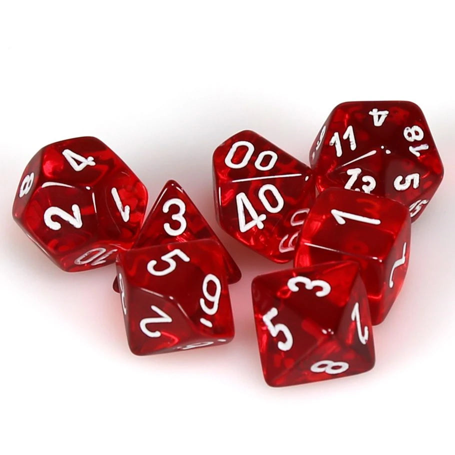 Chessex: 7-Set Cube Translucent Red/White