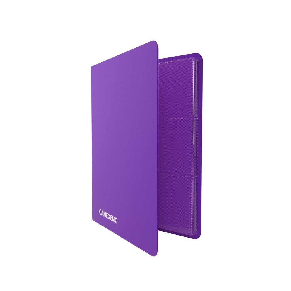 Purple Gamegenic Album featuring 18 pockets, designed for organizing trading cards and collectibles.