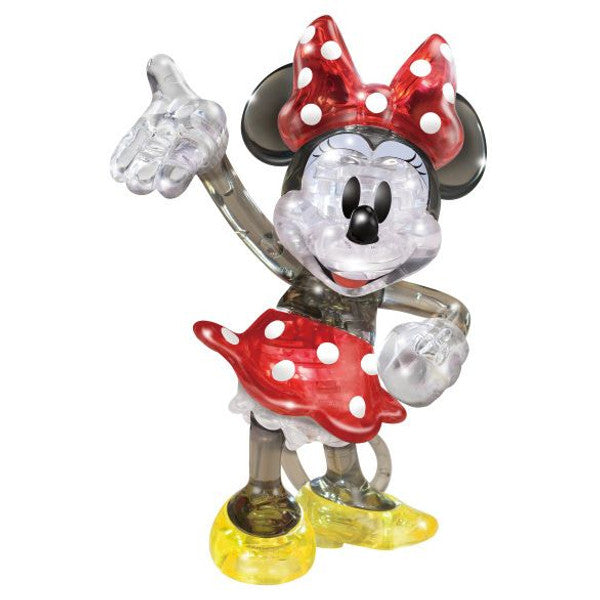 3D crystal puzzle of Minnie Mouse in a multi-color design, featuring her iconic polka dot dress and cheerful pose.