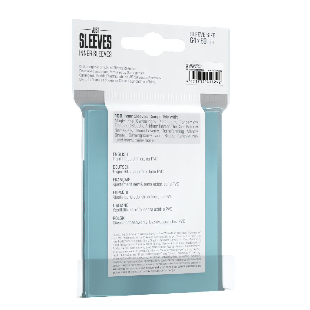 Gamegenic: Just Sleeves - Inner Sleeves (100)