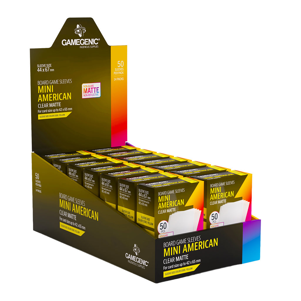 Board Game Sleeves: Mini American - Clear Matte