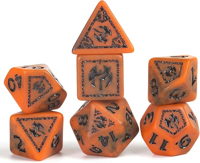 Sirius Dice: Dungeons & Dragons Adventure Dice - Barbarian: Orange