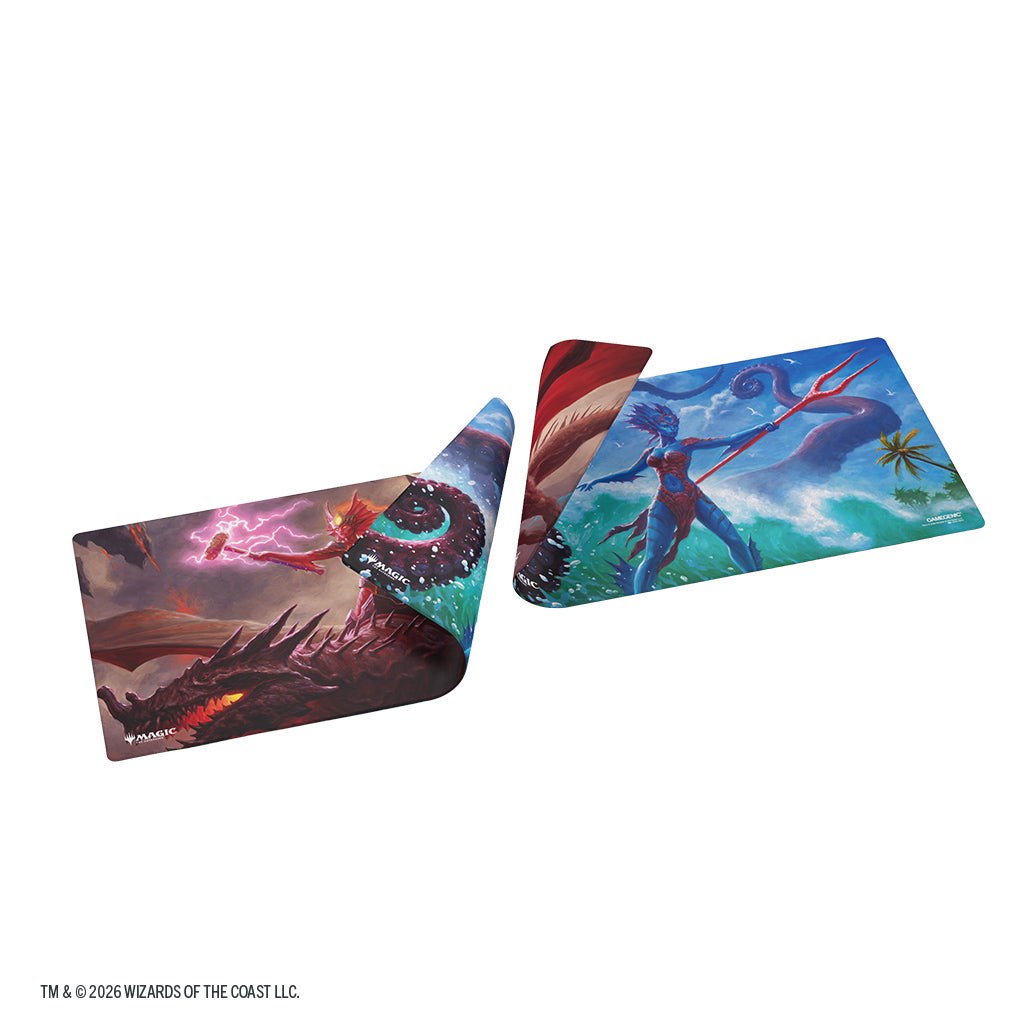 Magic: The Gathering | Reality Fracture Double-sided Playmat - Kiora of Salt Sand Kiora of Fire