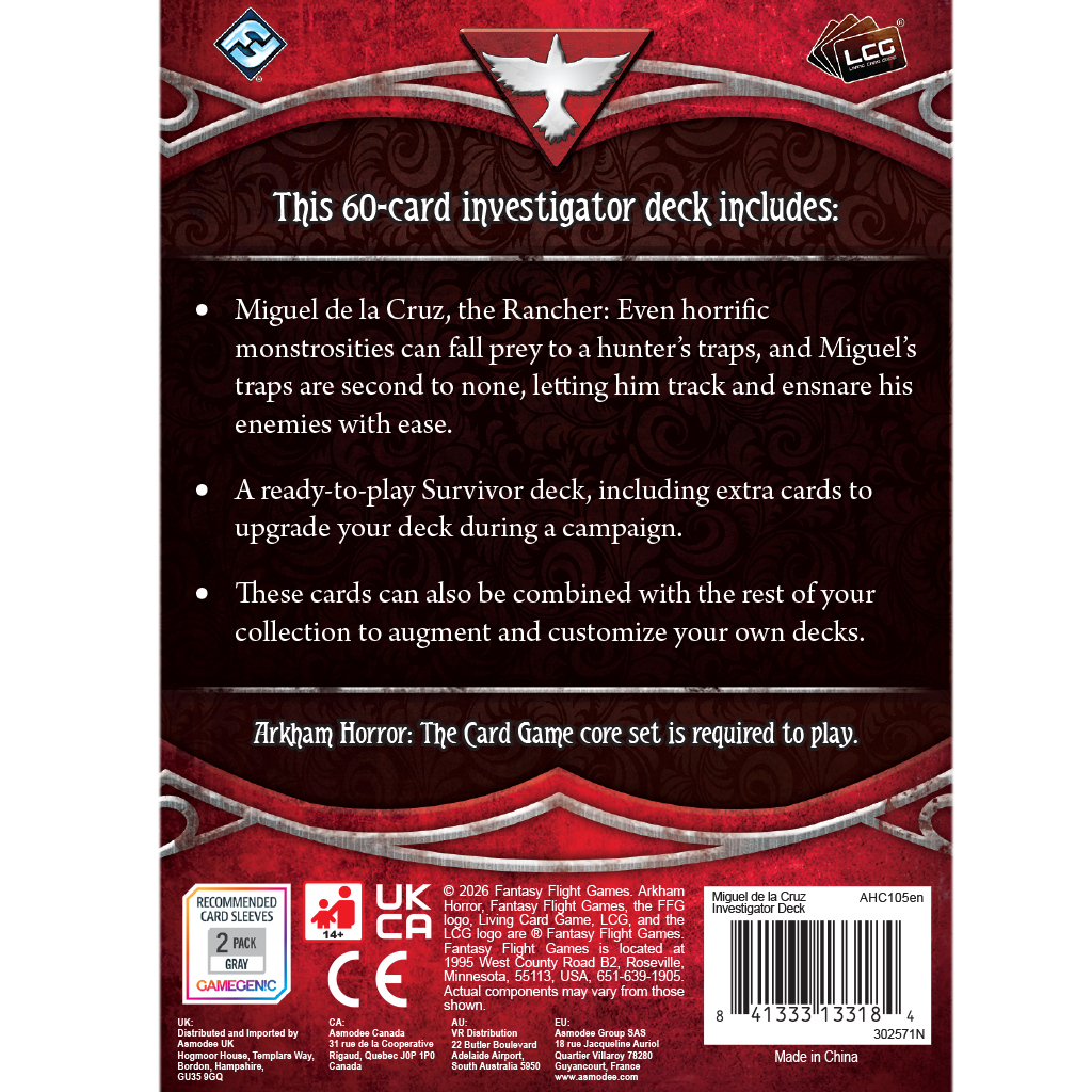 Arkham Horror LCG: Miguel de la Cruz Investigator Deck