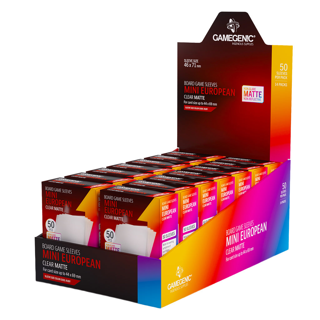 Board Game Sleeves: Mini European - Clear Matte
