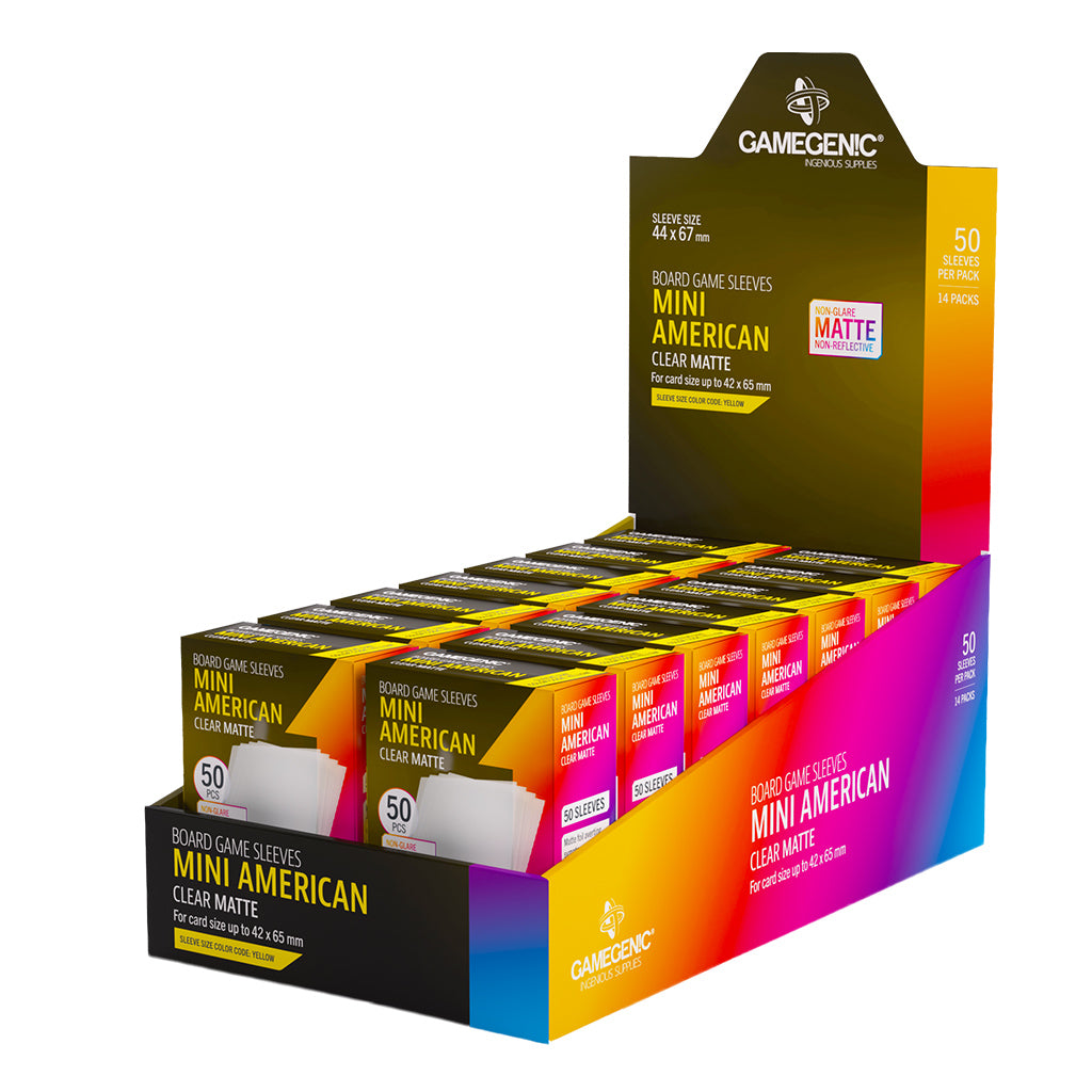 Board Game Sleeves: Mini American - Clear Matte