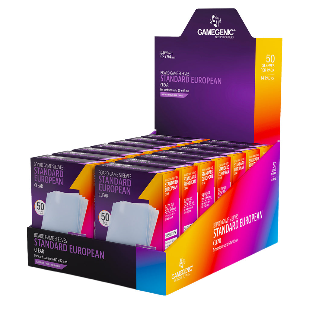 Board Game Sleeves: Standard European - Clear