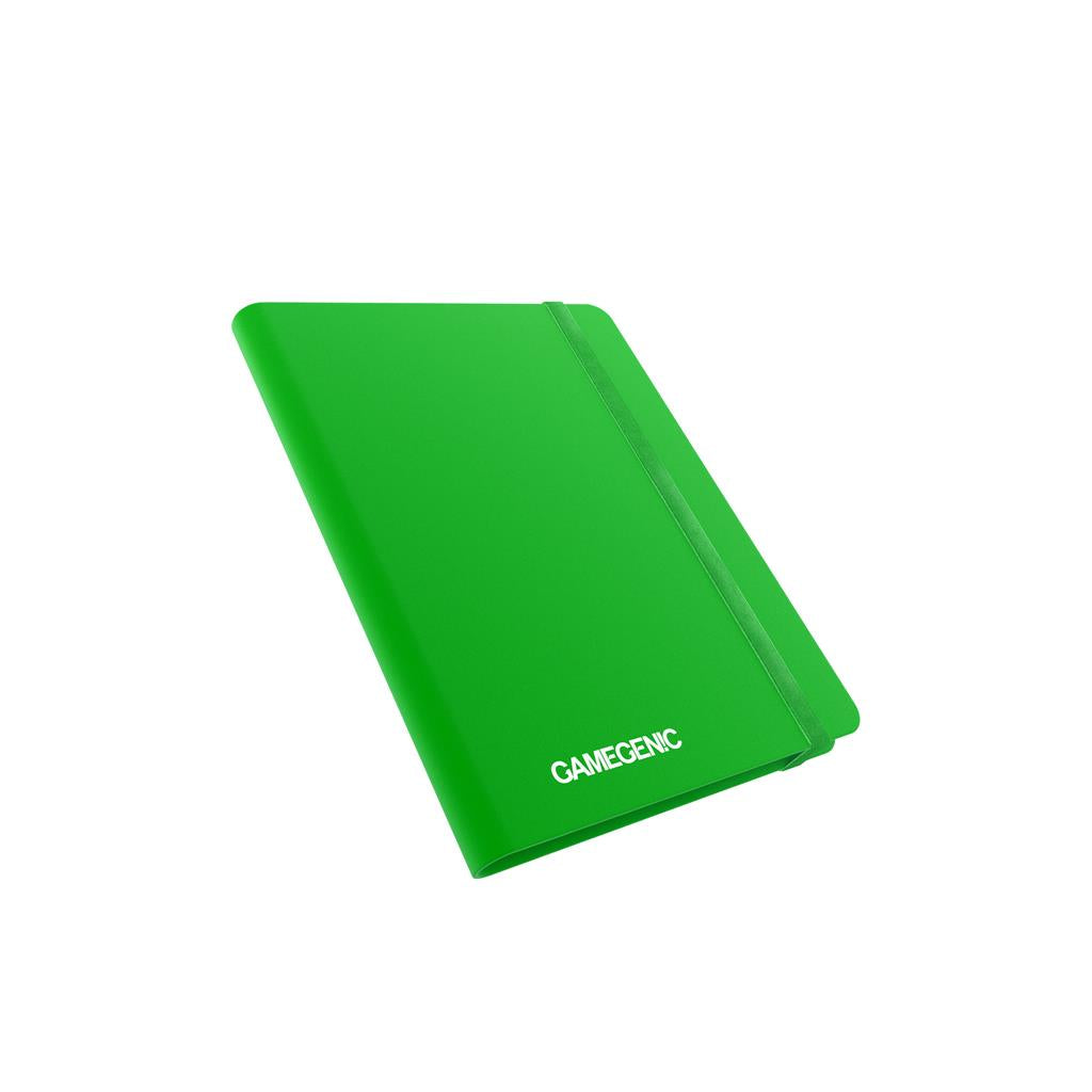 Green Gamegenic album featuring 18 pockets for card storage, designed for casual gaming enthusiasts.