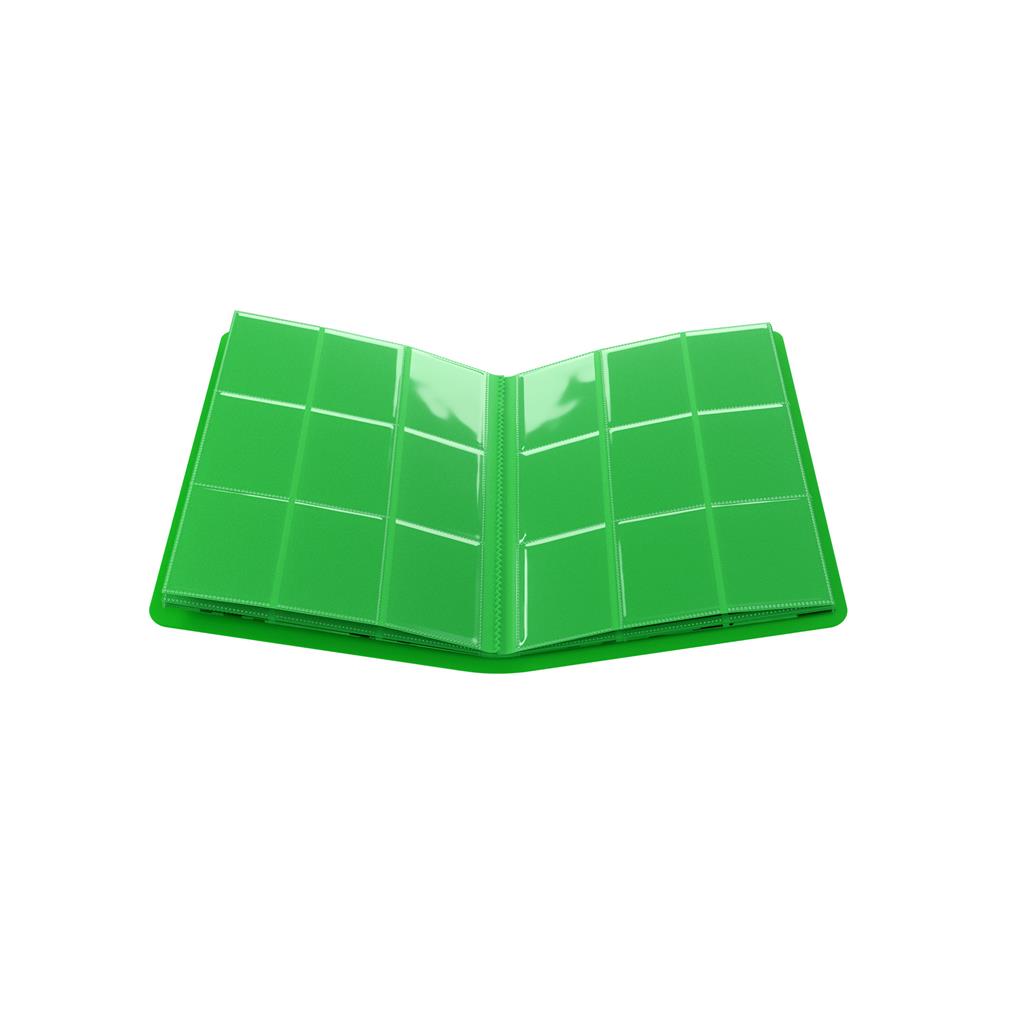 Green Gamegenic album featuring 18 pockets, designed for organizing trading cards and collectibles.