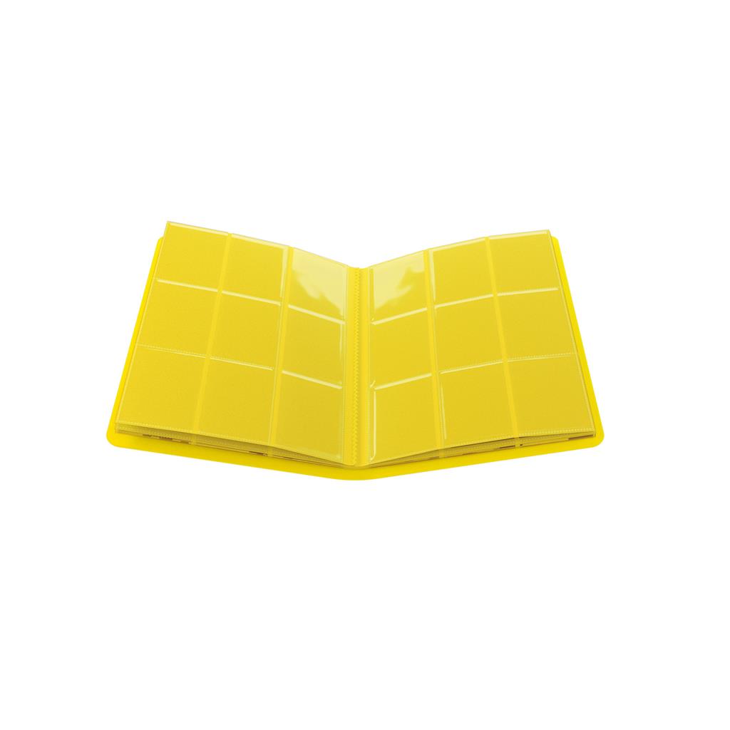 Yellow Gamegenic Album featuring 18 pockets, designed for organizing trading cards and collectibles.