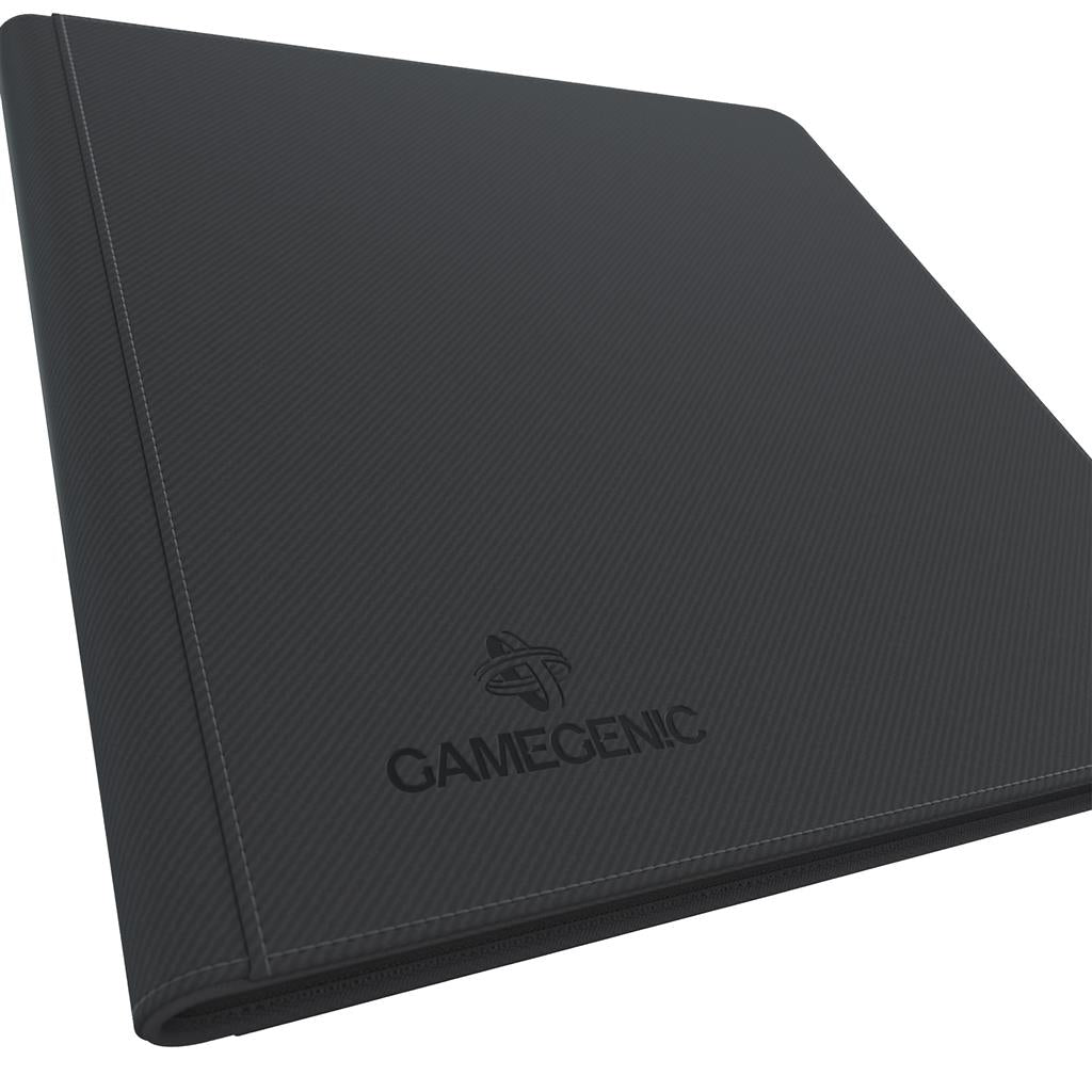 Gamegenic black zip-up album featuring a textured exterior and 24 pockets for card storage and protection.