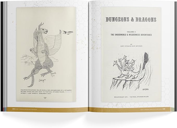 Cover of "Dungeons & Dragons: The Making of Original Dungeons & Dragons (1970-1977)" featuring a dragon illustration and title page.
