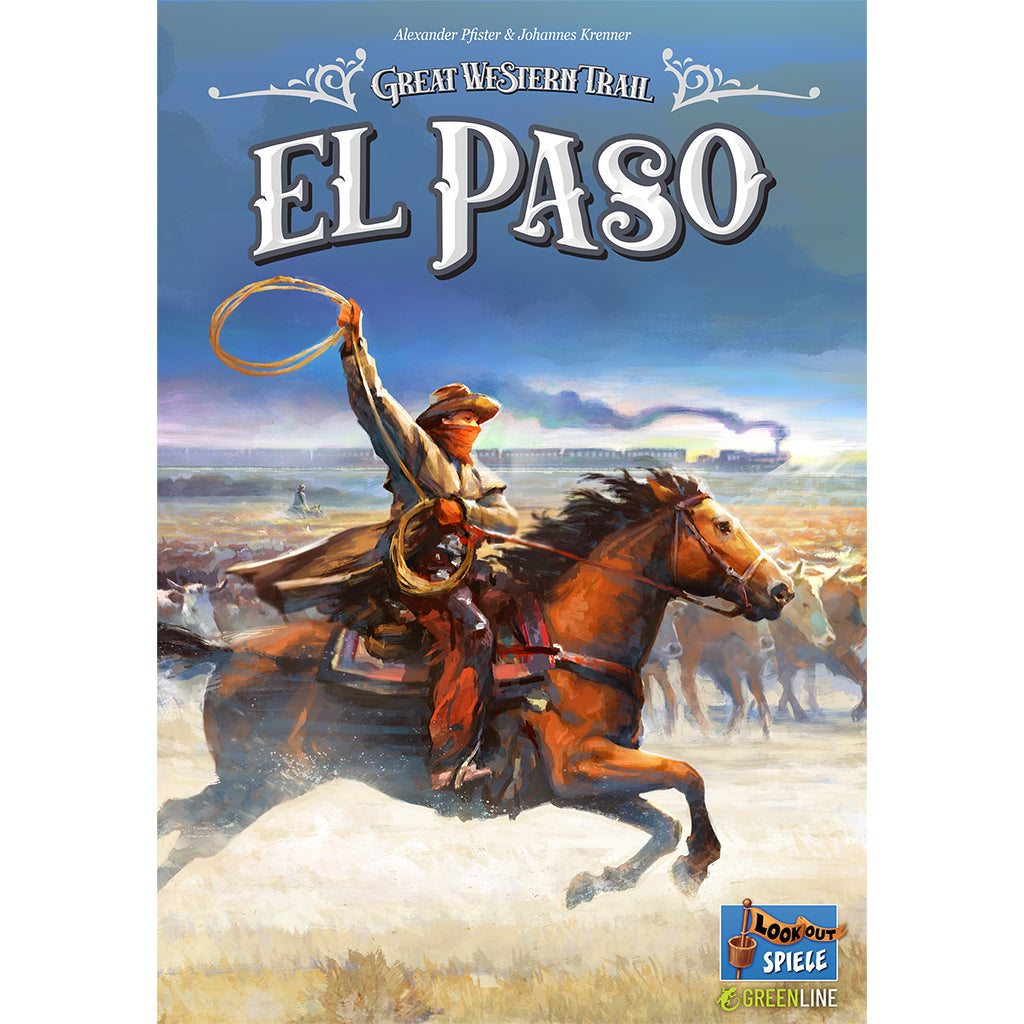 Cover of Great Western Trail - El Paso featuring a cowboy on horseback lassoing cattle in a western landscape.