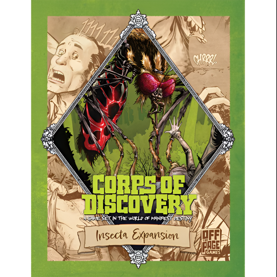 Corps Of Discovery: Expansion 1 - Insecta preorder cover featuring vibrant artwork of insects and characters in a dynamic scene.