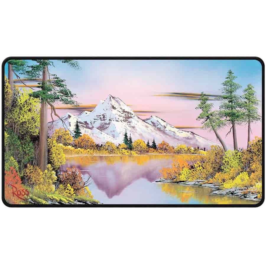 Collection of Ultra Pro Playmat: Bob Ross - Mighty Mountain Lake - Black Stitched (PREORDER) in a gallery layout