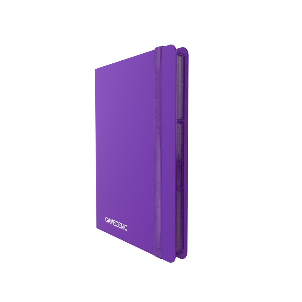 Purple Gamegenic album designed for casual use, featuring 18 pockets for storing trading cards securely.