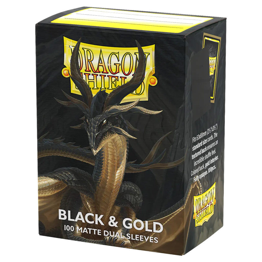 Dragon Shield: Black & Gold - Matte Dual Card Sleeves (100ct)