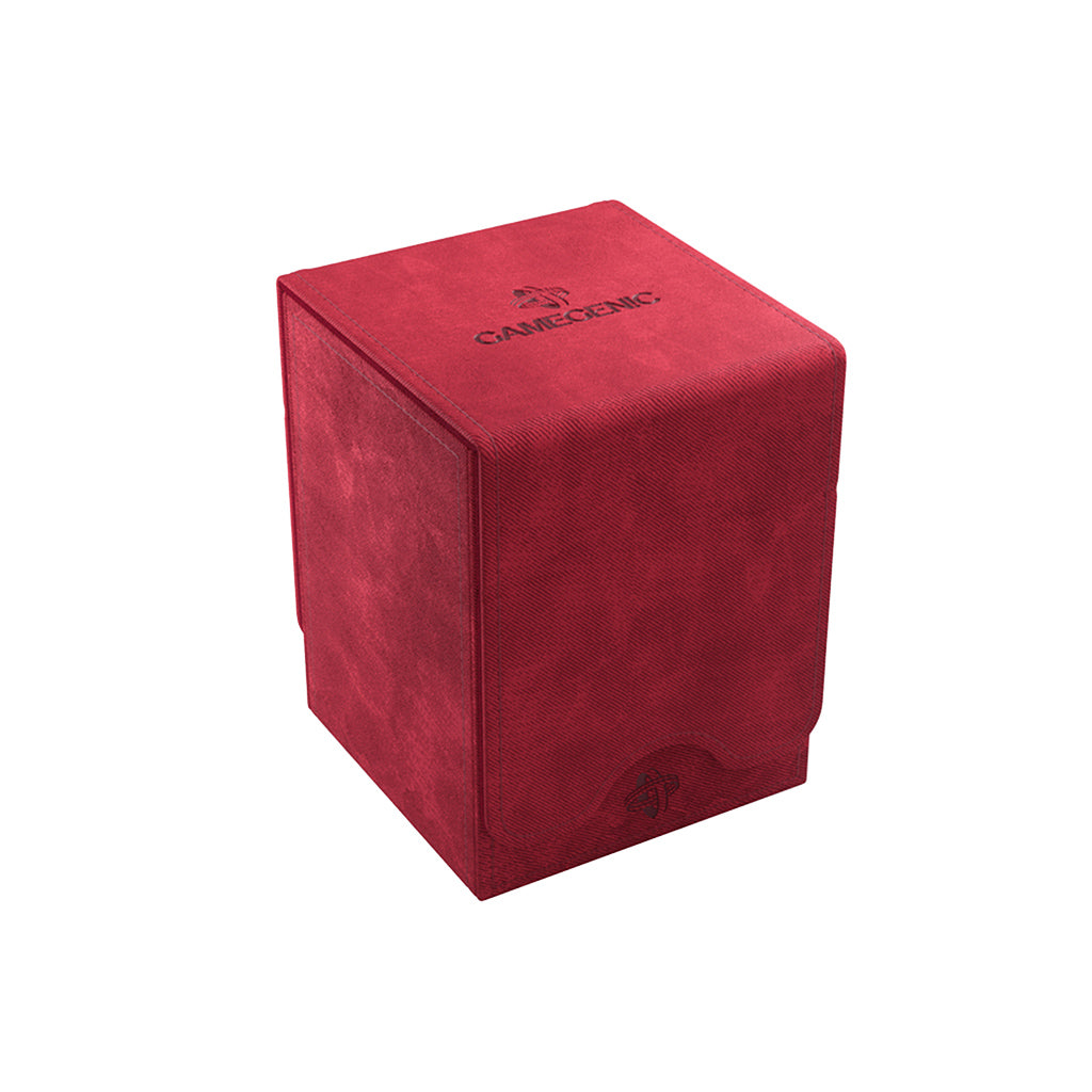 Red Gamegenic Deck Box Squire 100+ XL designed for card storage, featuring a sleek, textured exterior and logo.