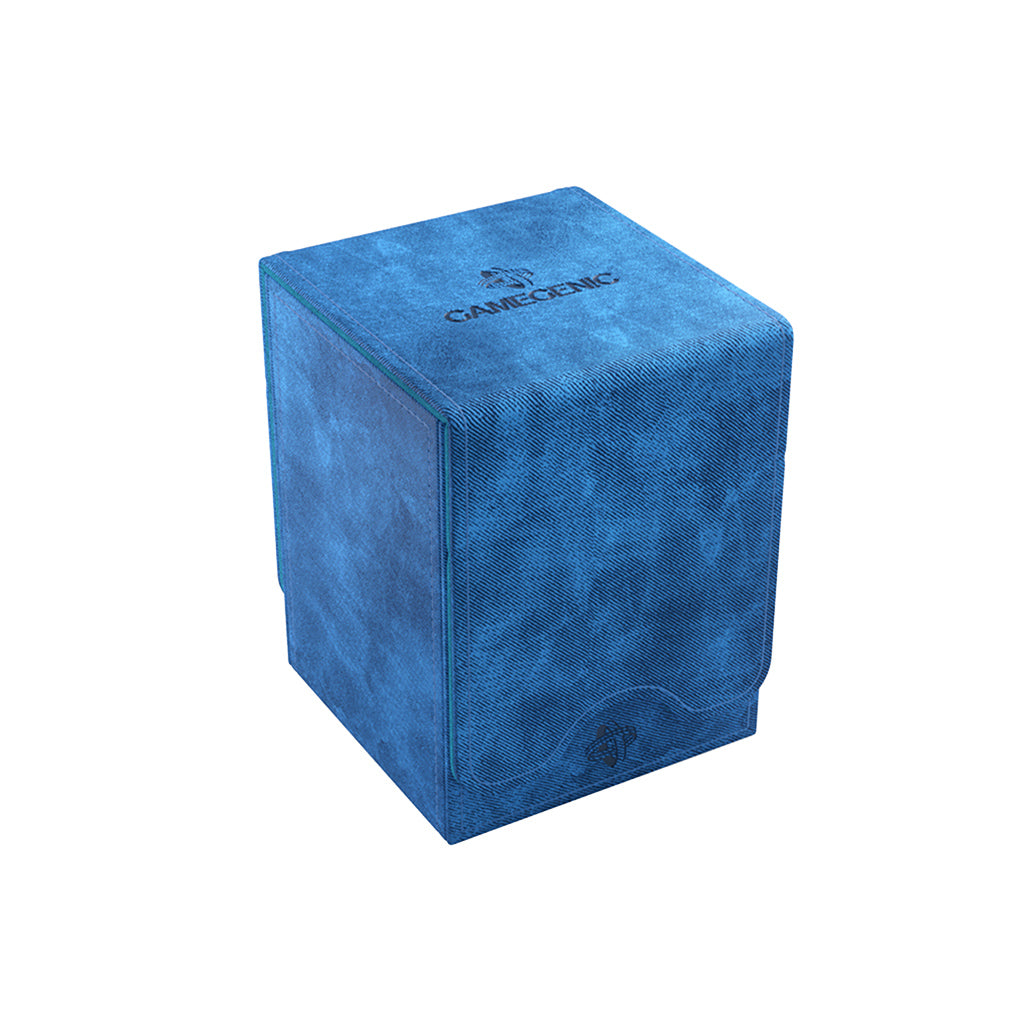 Gamegenic Deck Box Squire 100+ XL in blue, designed for card storage with a sleek, textured finish and logo.