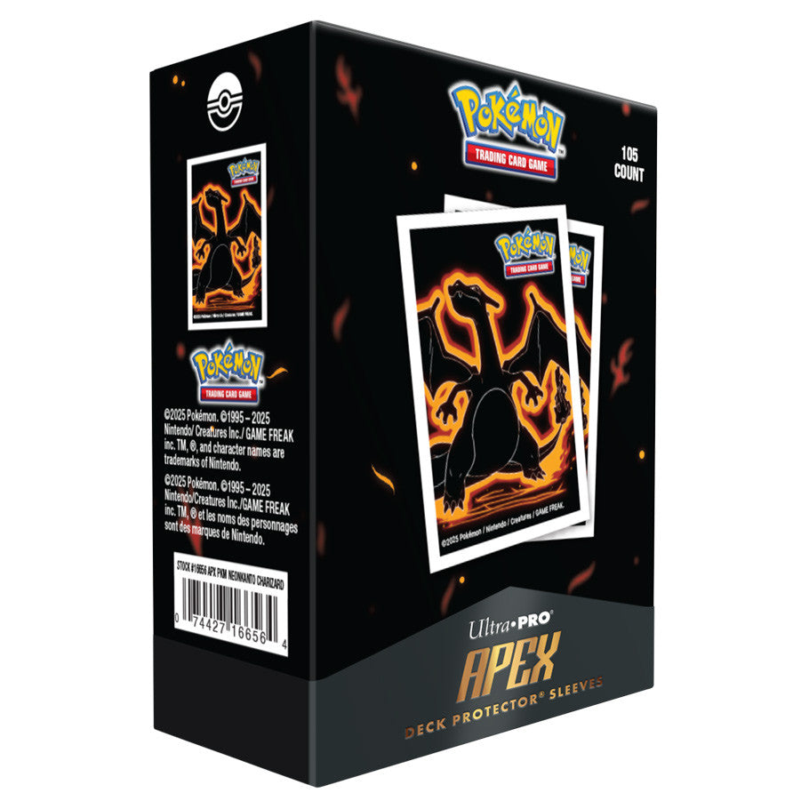 Ultra Pro: Pokemon Neon Kanto - Charizard - Apex Deck Protector Sleeves (105ct)