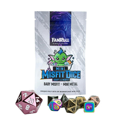 Fanroll: Mystery Misfit - Mini Metal Polyhedral Dice Set