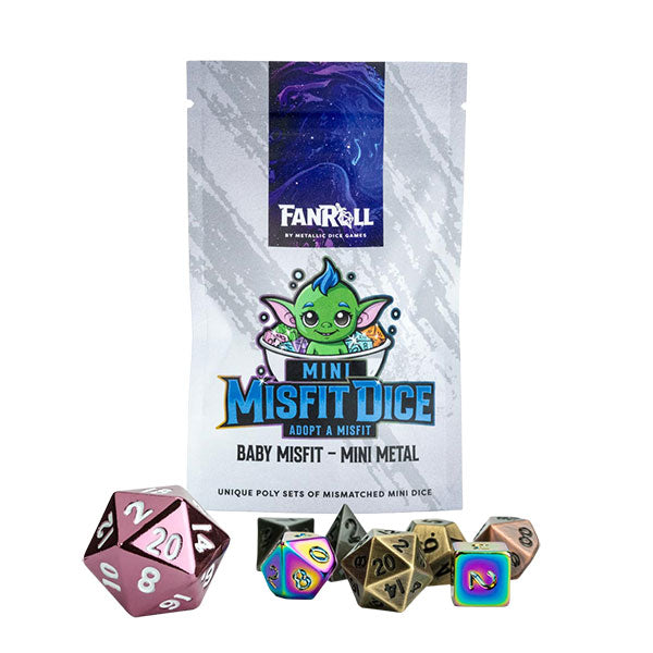 Fanroll: Mystery Misfit - Mini Metal Polyhedral Dice Set