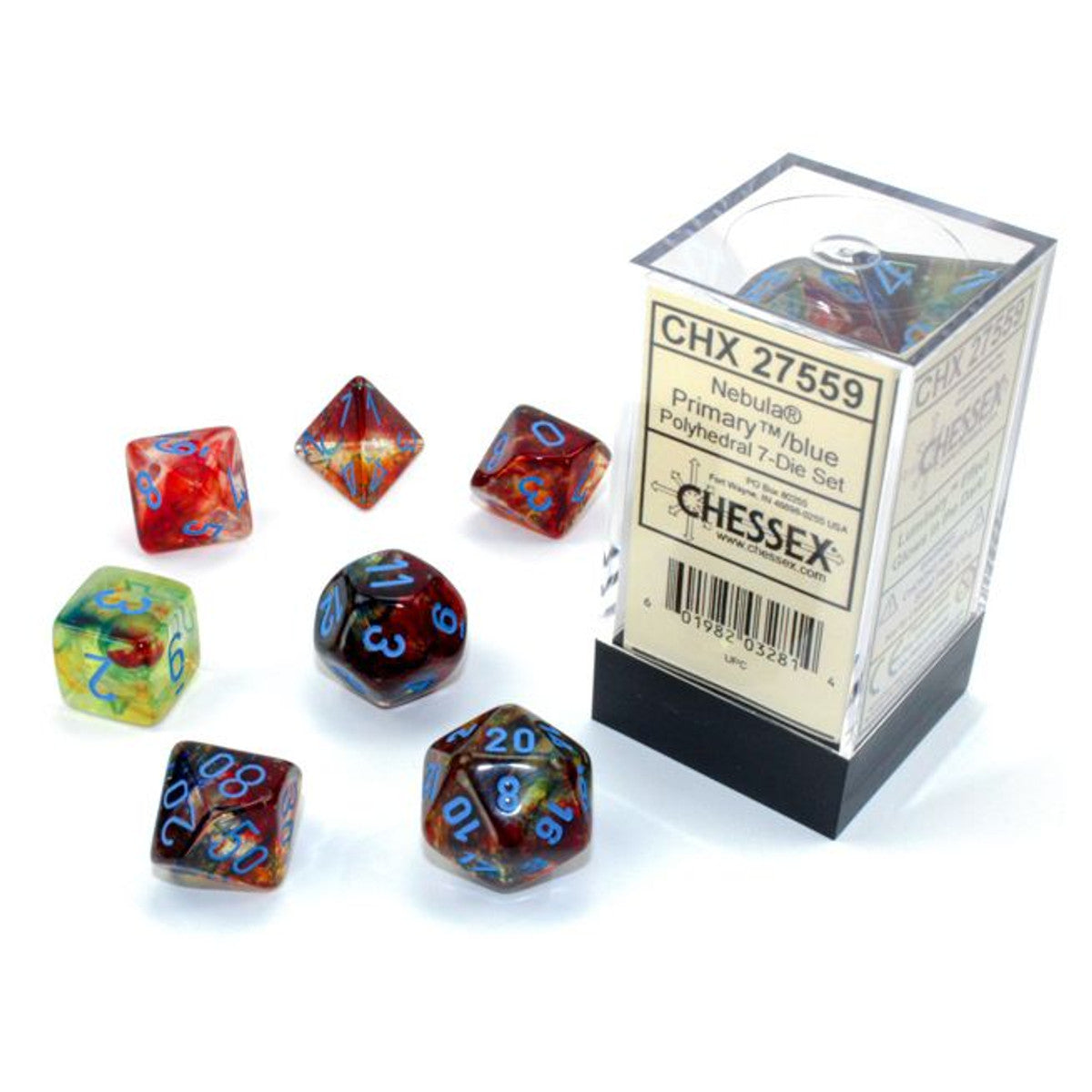 Chessex Nebula Primary Turquoise Luminary 7 Die Set