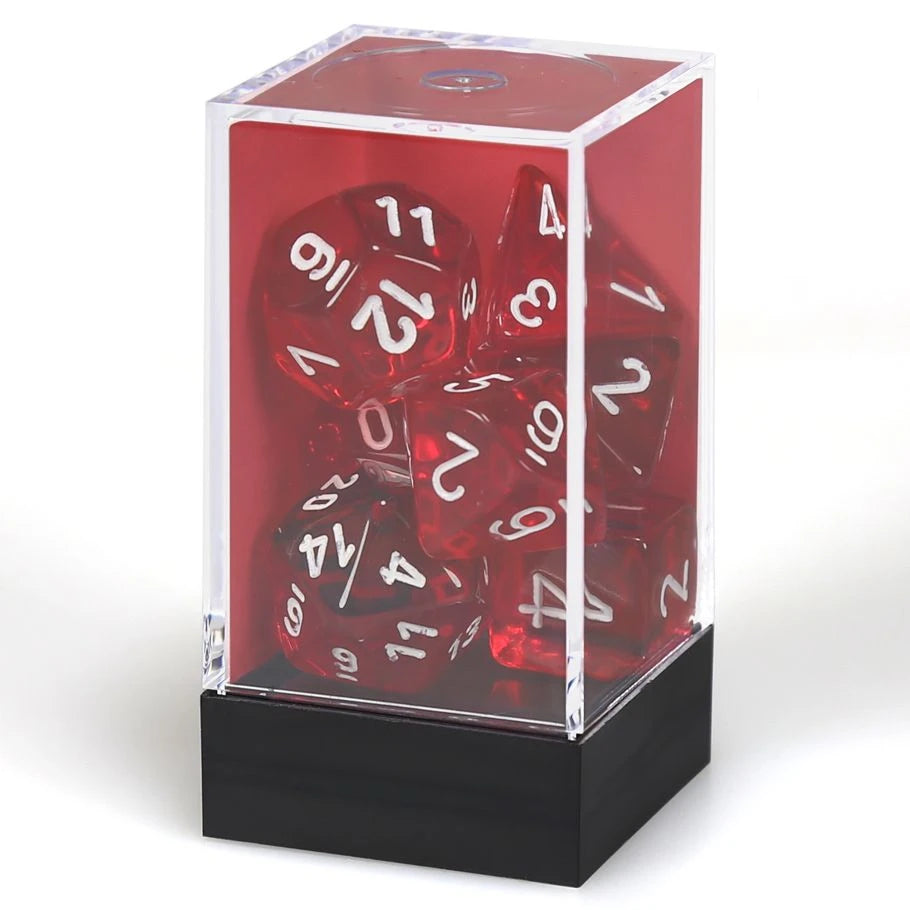 Chessex: 7-Set Cube Translucent Red/White