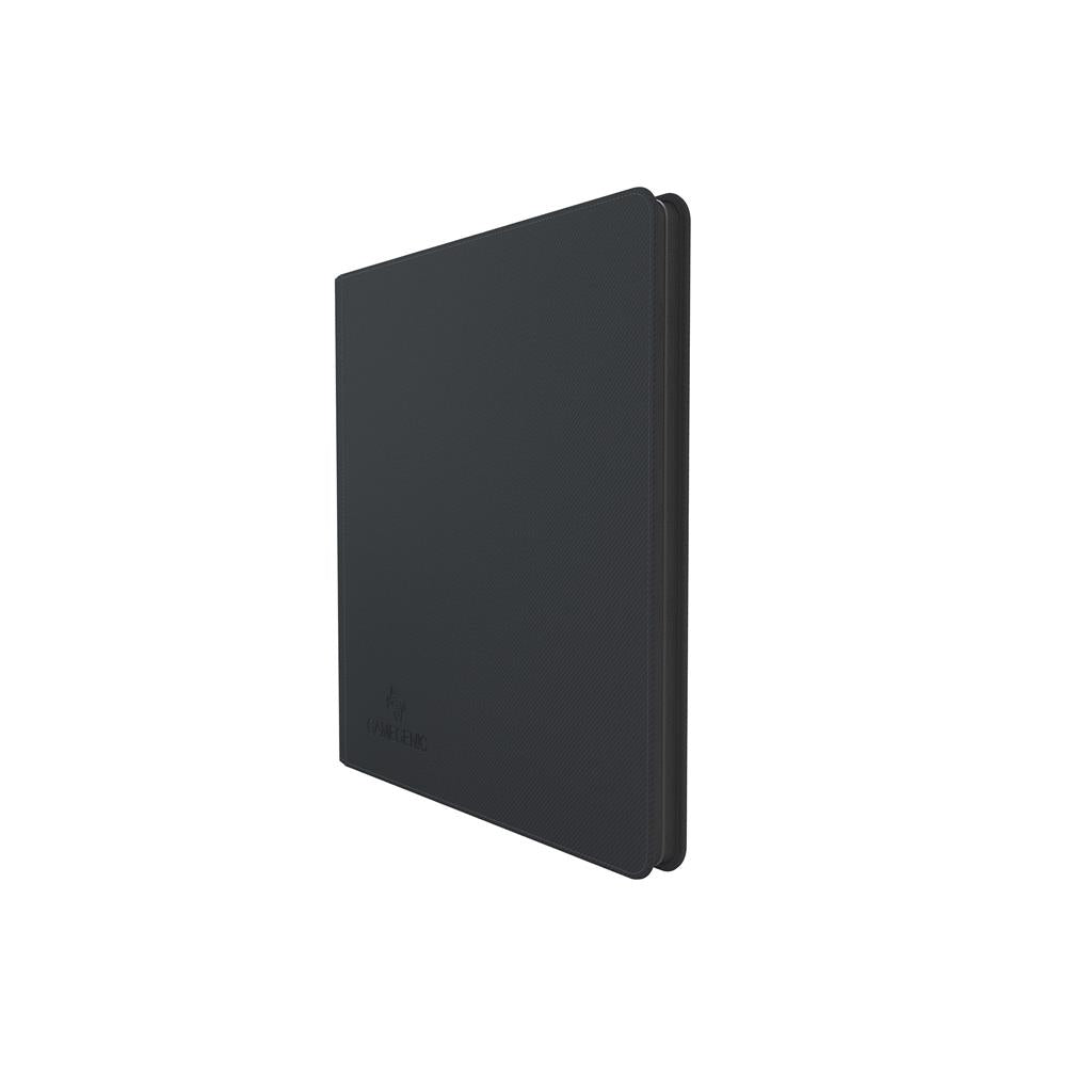 Gamegenic black zip-up album with 24 pockets for card storage, featuring a sleek design and durable construction.