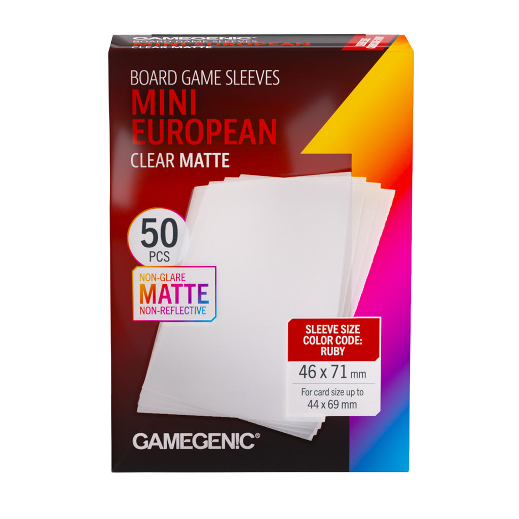 Board Game Sleeves: Mini European - Clear Matte