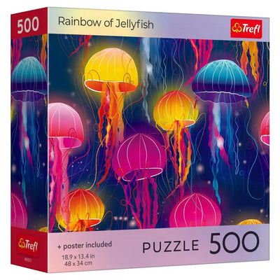 Puzzle: Rainbow of Jellyfish - 500 Piece (with Poster)