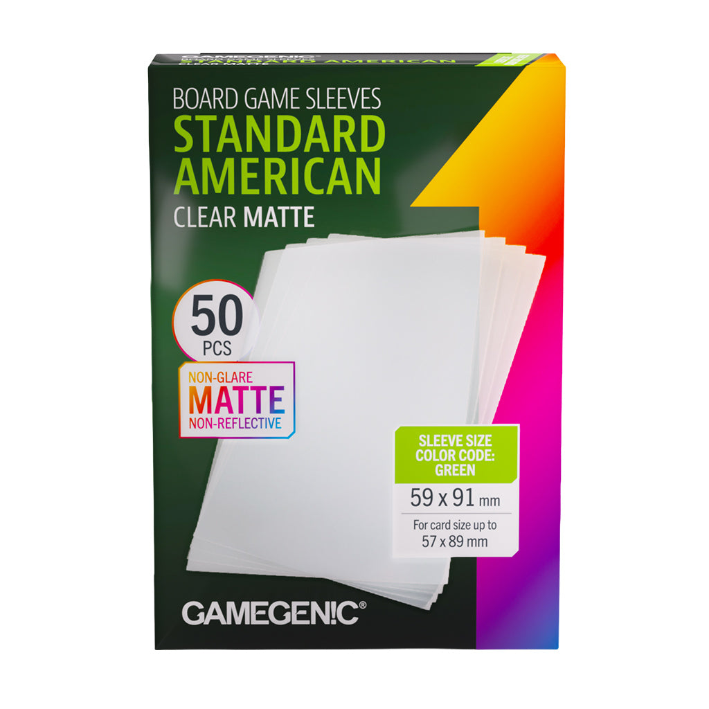Board Game Sleeves: Standard American - Clear Matte