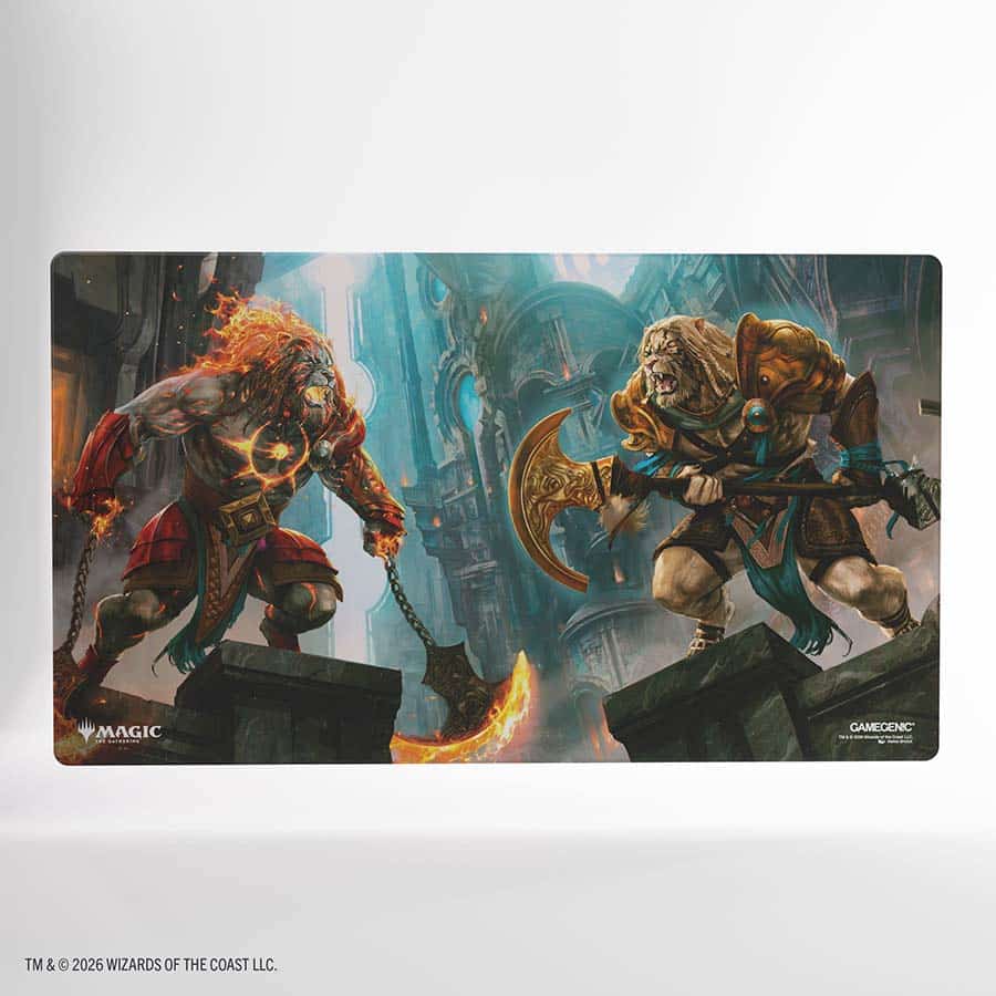 Magic: The Gathering | Reality Fracture Shiny Playmat - Ajani Path Vengeance Ajani Counterattack