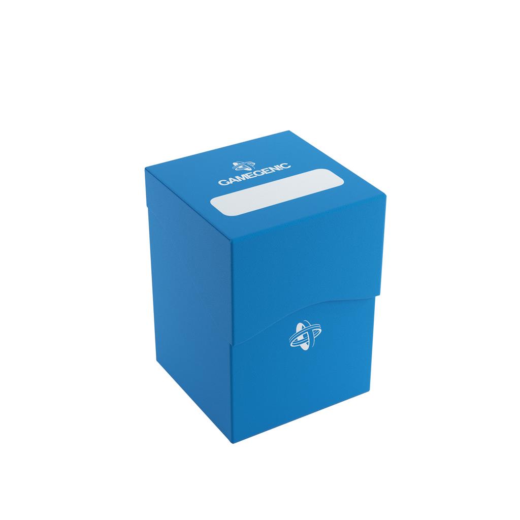 Blue Gamegenic Deck Holder 100+ designed for storing and protecting trading cards with a sleek, compact design.