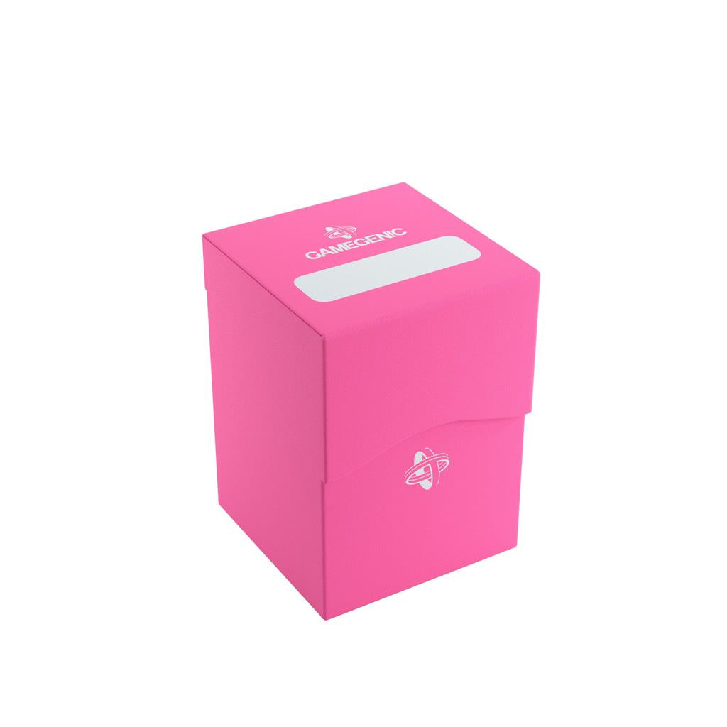 Gamegenic Deck Holder 100+ in vibrant pink, designed for storing and protecting trading cards securely.