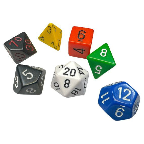 Chessex: Opaque Nostalgia GM & Beginner Player 7-Dice Set