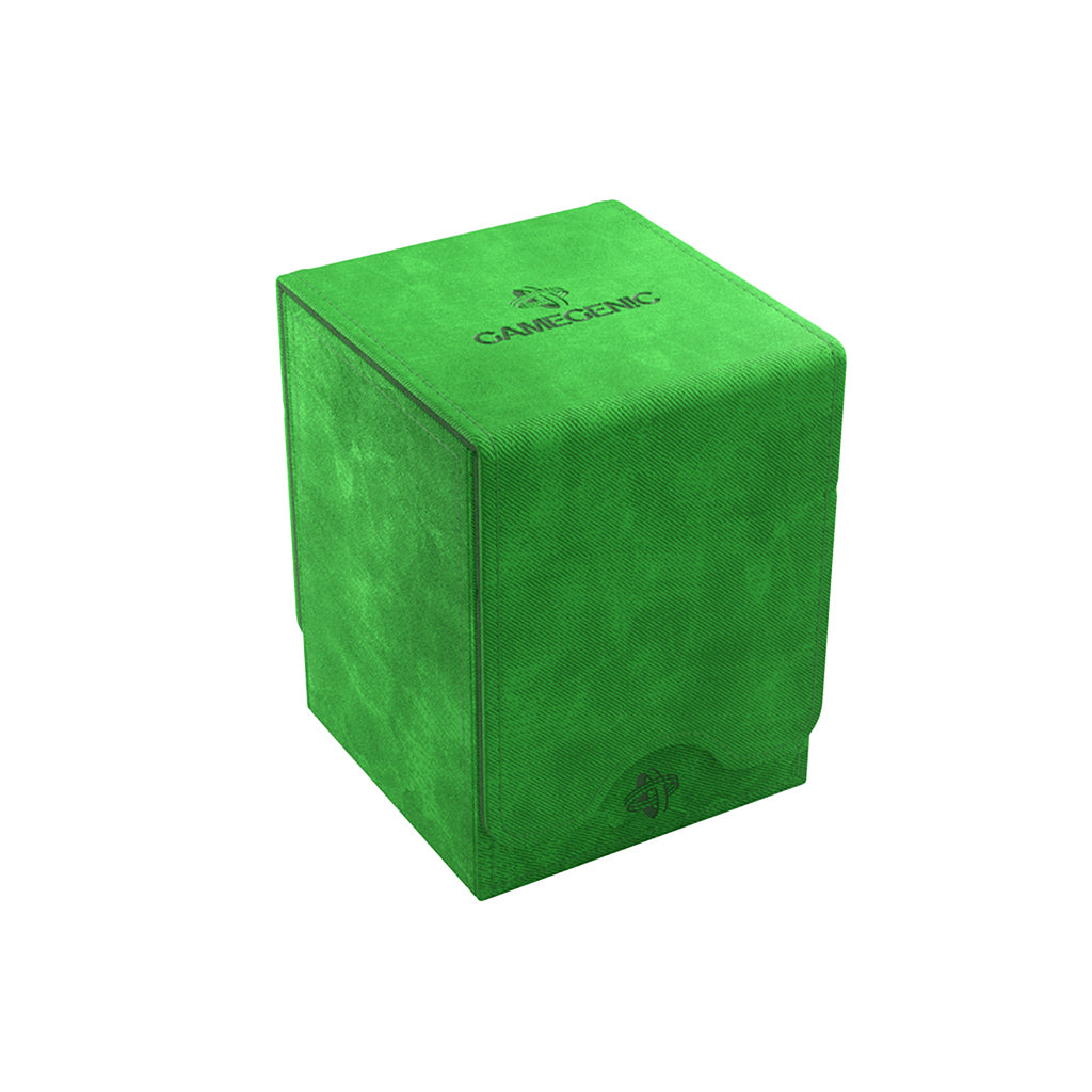 Gamegenic Deck Box Squire 100+ XL in green, designed for card storage and protection, featuring a sleek, textured finish.