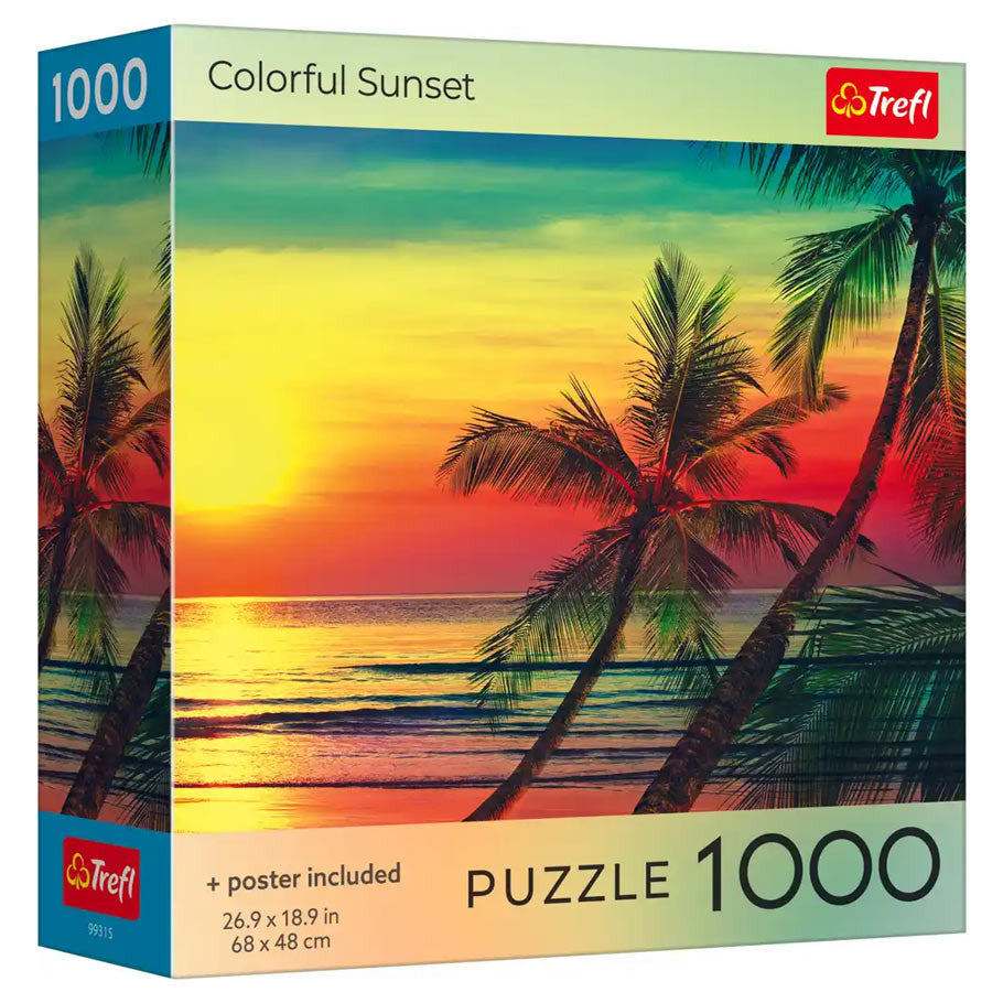Puzzle: Colorful Sunset - 1000 Piece (with Poster)
