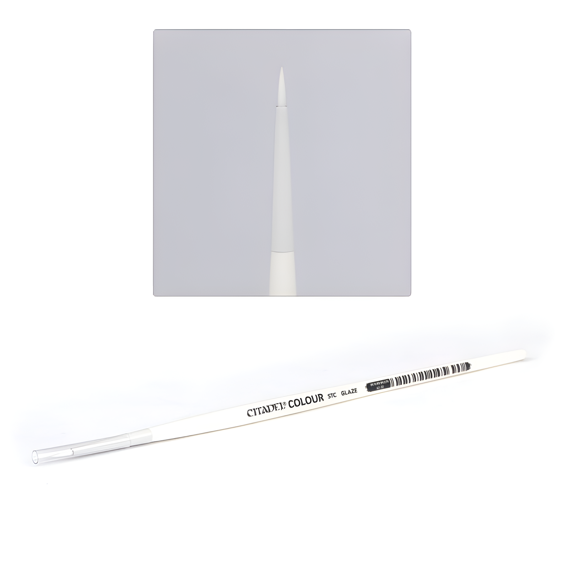 Citadel Tools Synthetic Glaze Brush with a fine tip, designed for precise painting and glazing on miniatures.