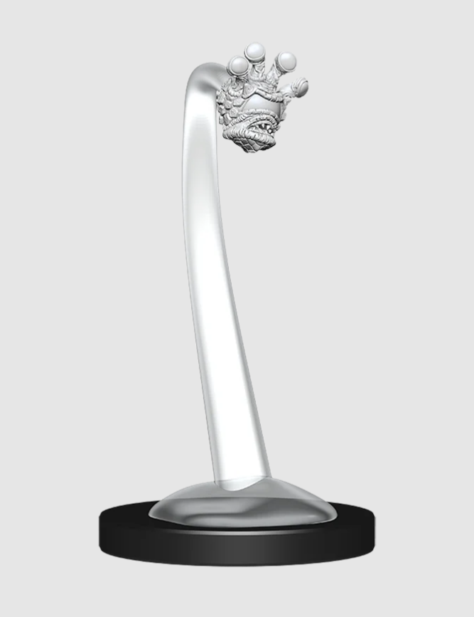 Unpainted Dungeons & Dragons miniature of a Spectator, featuring a long, slender body and a detailed head with multiple eyestalks.