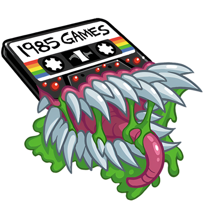 Colorful illustration of a cassette tape with a monster emerging, featuring sharp teeth and vibrant green slime.