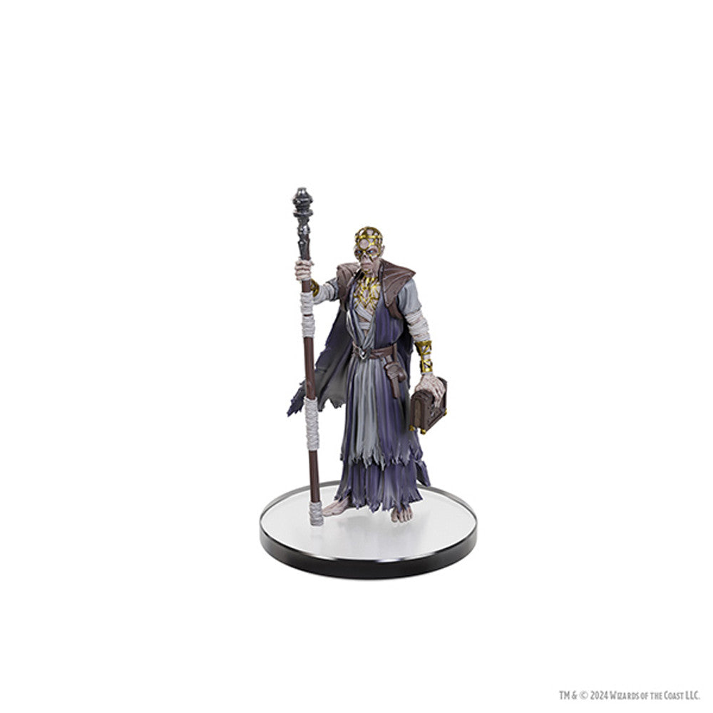 Detailed miniature figure from D&D Icons of the Realms: Baldur's Gate 3, depicting a character with a staff and robe.