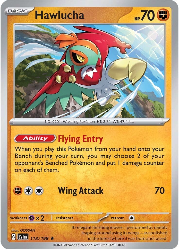 Collection of Hawlucha (118/198) [Scarlet & Violet: Base Set] in a gallery layout